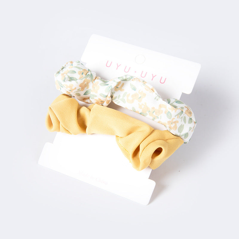 Card-style Large Hair Ring Two-in-one Floral Hair Tie