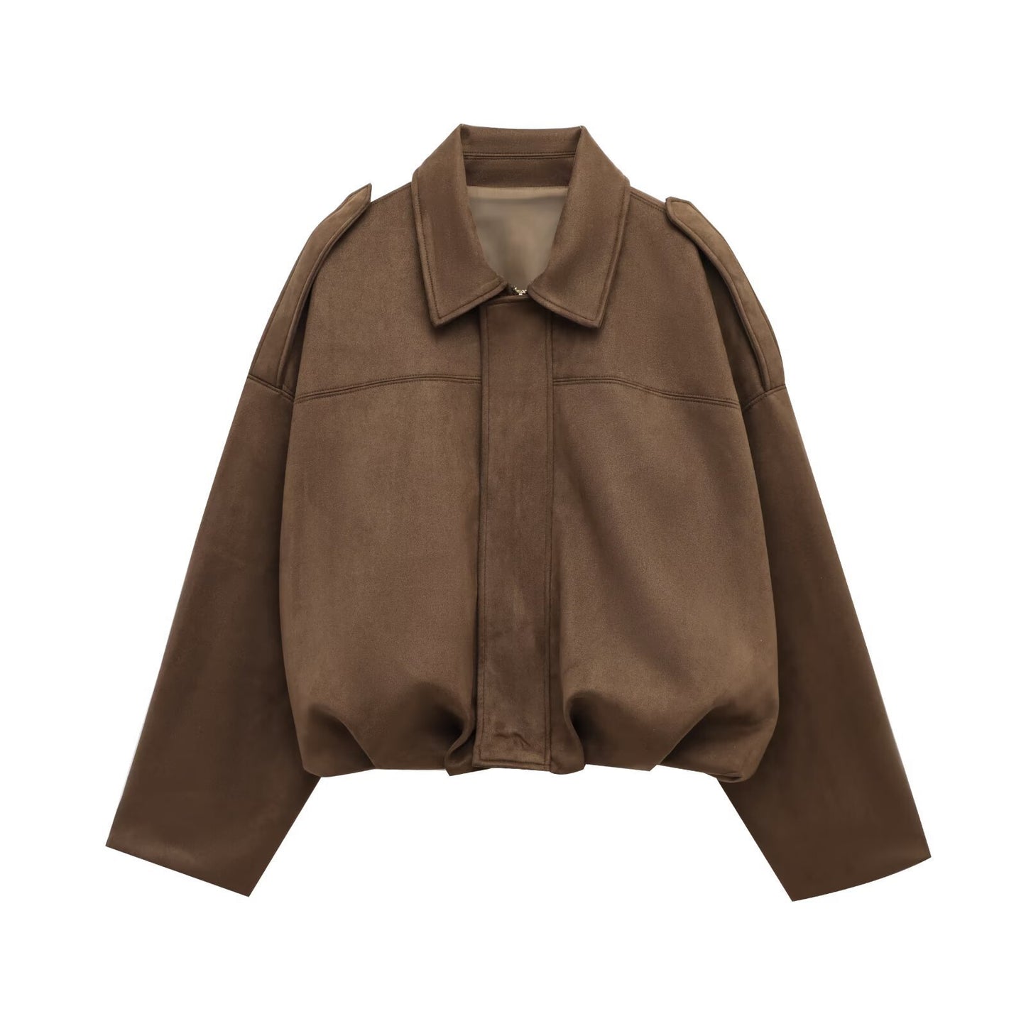 Green Suede Bomber Jacket Coat