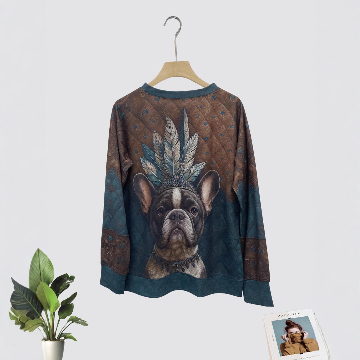 Christmas Digital Printing Sweater Casual Round Neck Long Sleeve