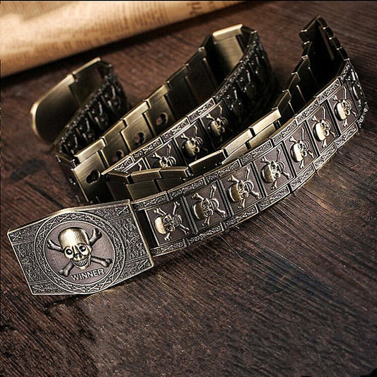 Skeleton Metal Belt Casual Versatile Punk Motorcycle Waist