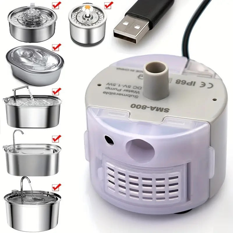 Cylindrical Stainless Steel Pet Water Dispenser Accessories