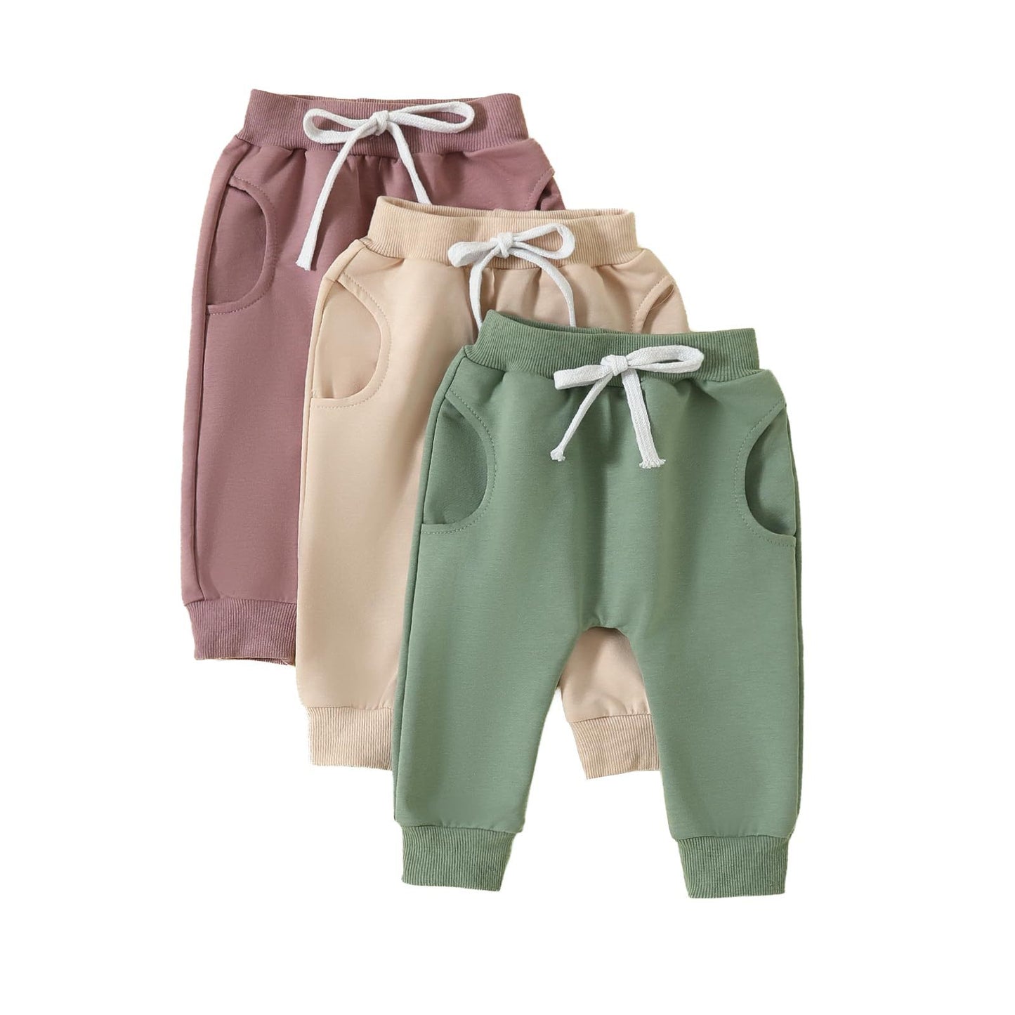 Solid Color Three-piece Trousers