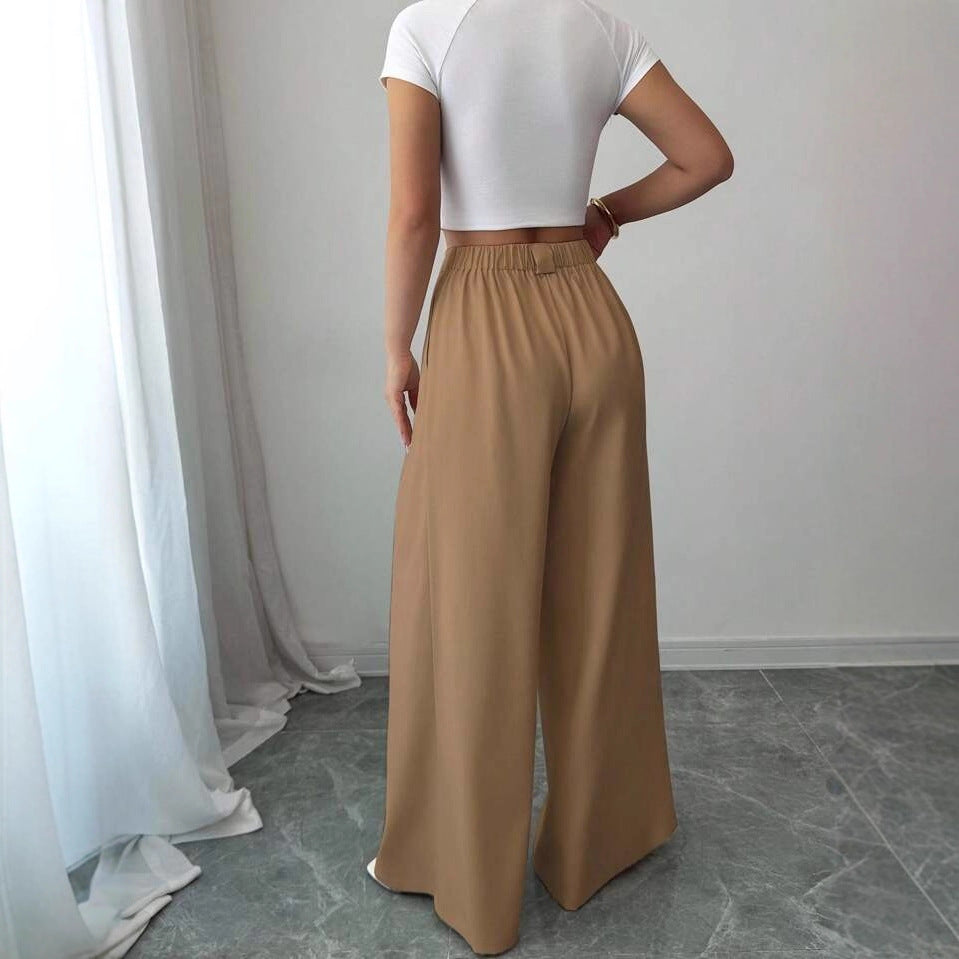 European And American-style Drapey Slimming Straight-leg Casual Pants