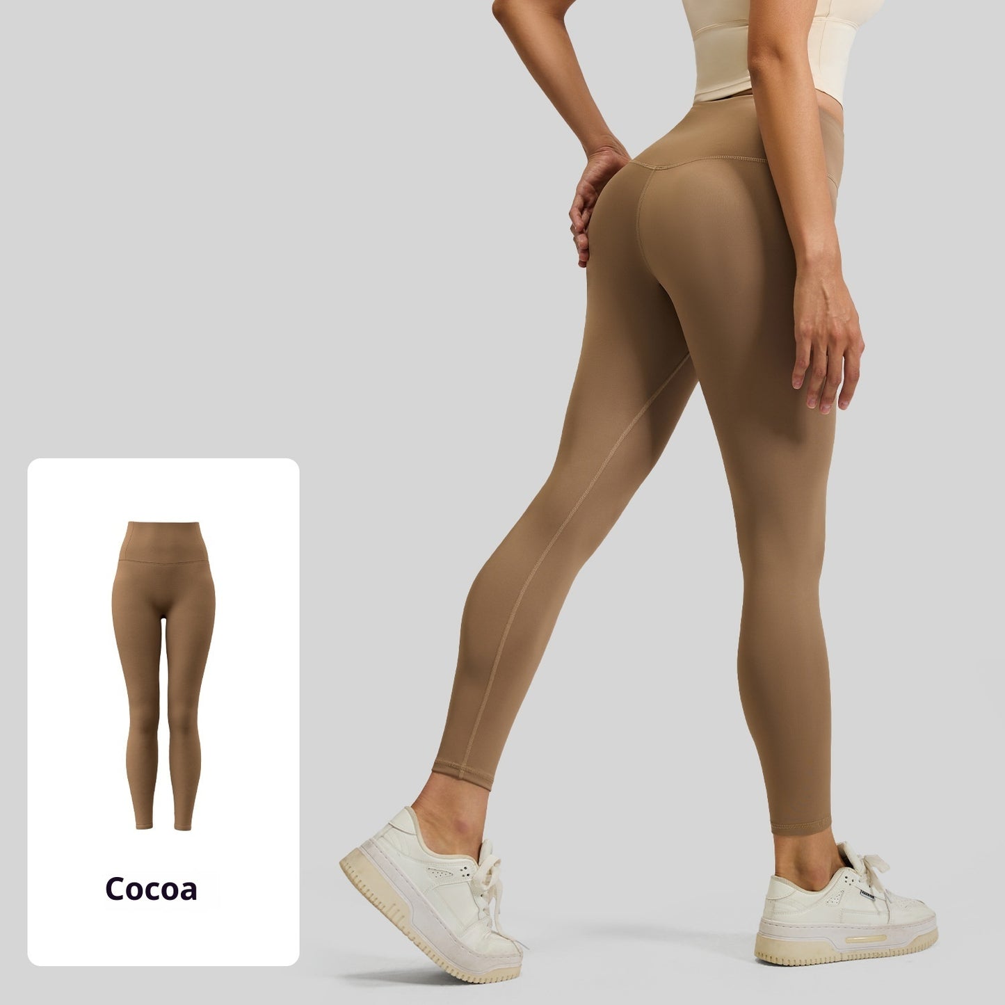 Peach High Waist Hip Lift Stretch Nude Feel Outerwear