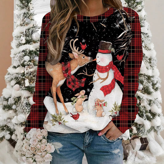 Women's Christmas Crew Neck Casual Sweater