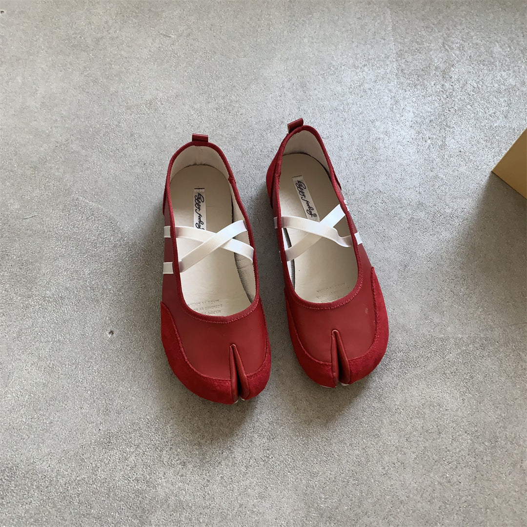 Thick Bottom Split Toe Trotter Feet Pumps Women