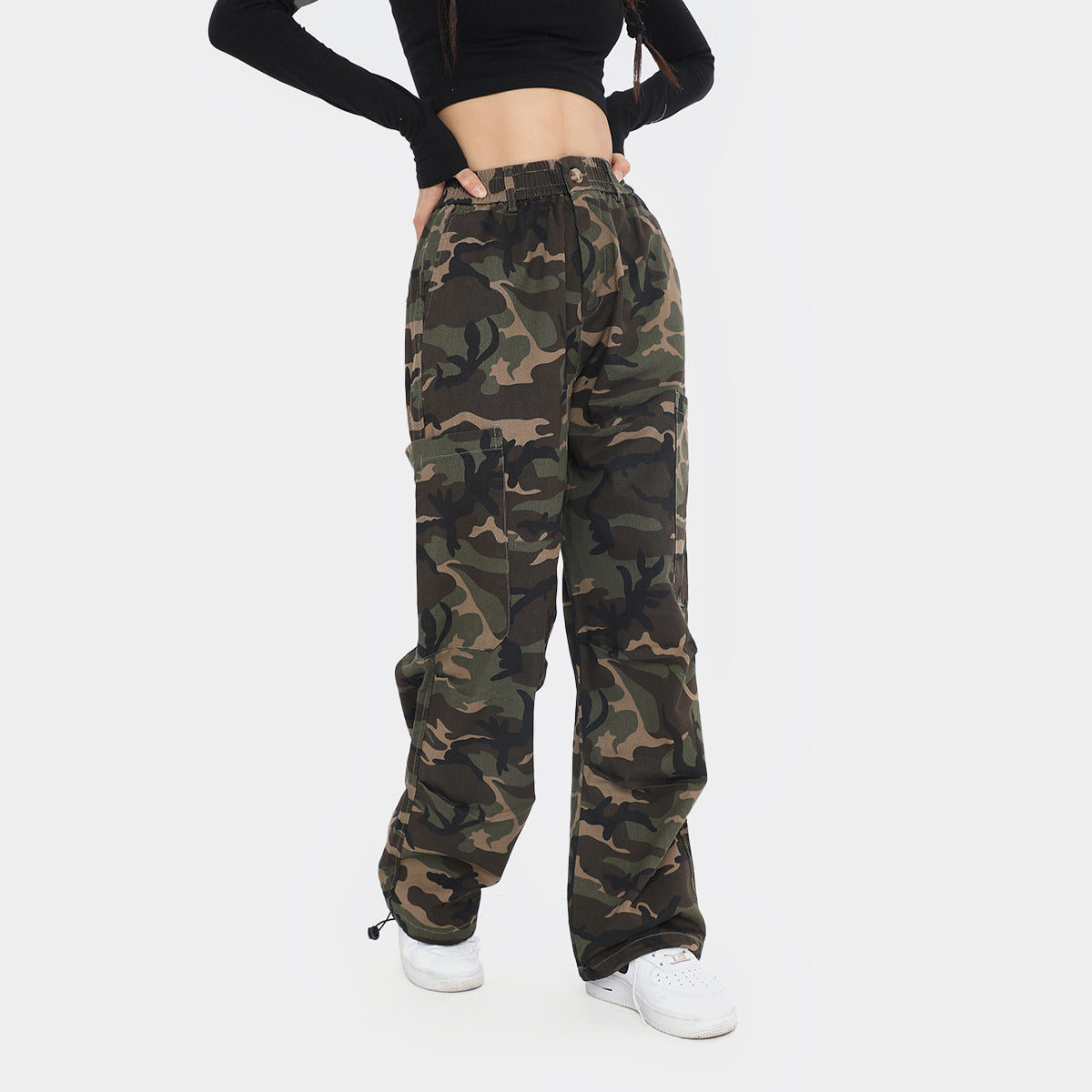 American Camouflage Cargo Pants Male Adjustable Leg Shaping
