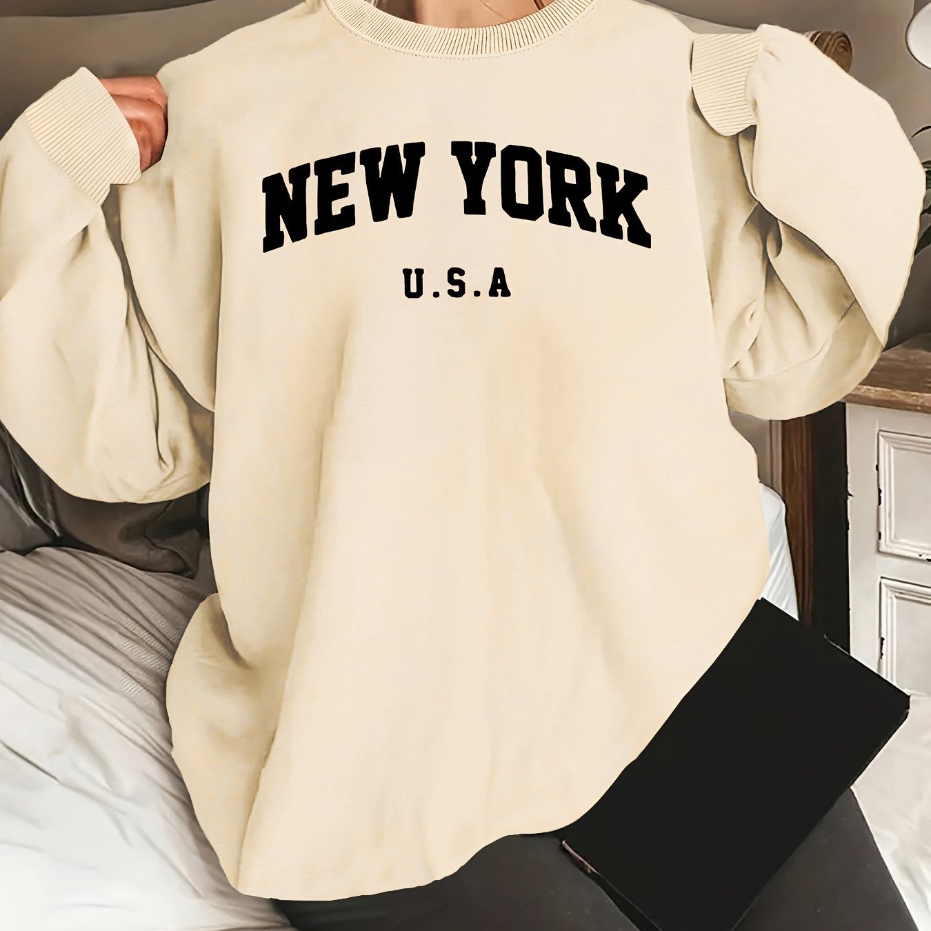 Hooded Sweatshirt Casual Long Sleeve Round Neck Women