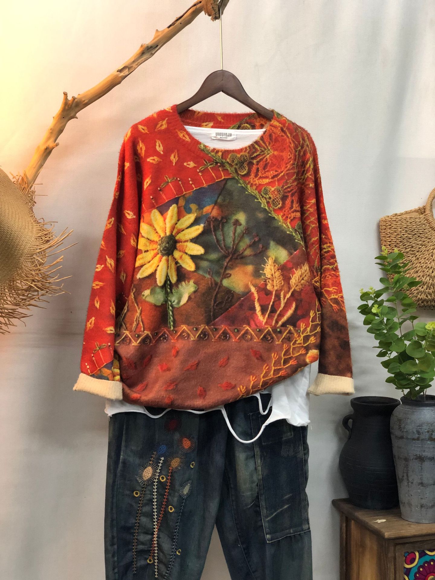 New Women's Loose-fitting Round-neck Sweater For Outerwear