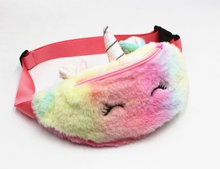 Winter Children's Plush Waist Bag Cartoon Shoulder Messenger Bag Girl Student Cute Chest Bag