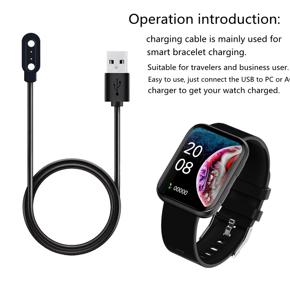 Waterproof Curved Screen Smart Watch with Heart Rate Monitoring and Multiple Sports Modes for Swimming