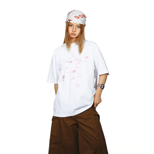 Creative Printing Round Neck Short Sleeve T-shirt Women's Loose Top