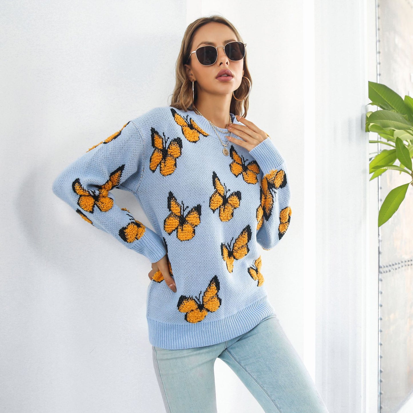 Y2K 3D Butterfly Sweater For Women