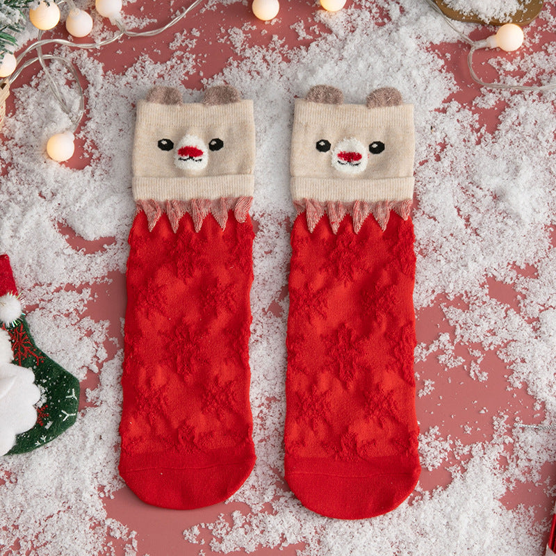 New Christmas Stockings European And American Women's Cotton Straight