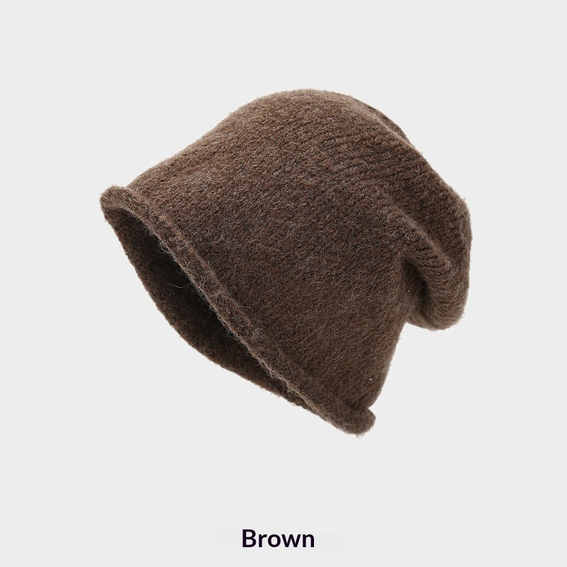 Dame Efterår/Vinter Beanie med rullet kant for varme