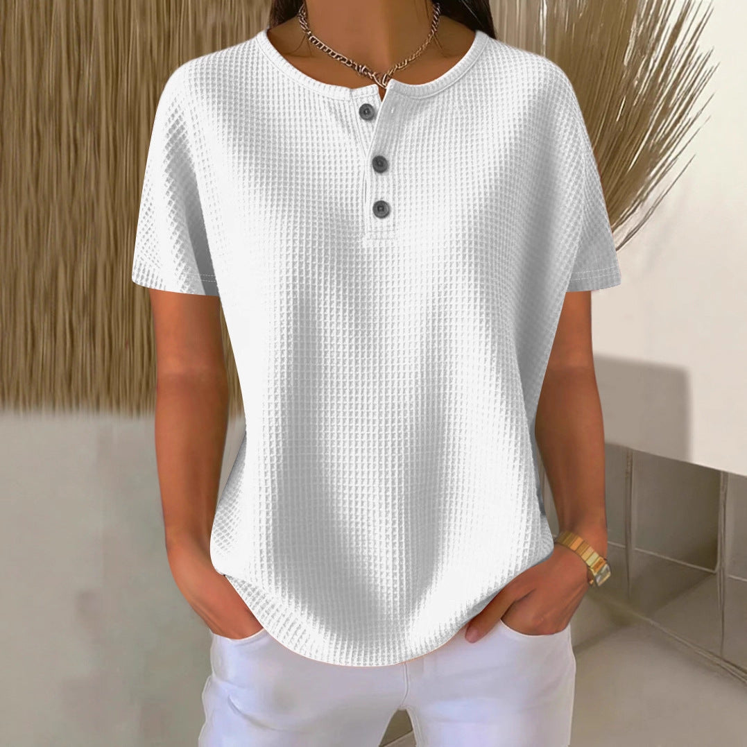 Summer New Solid Color Pullover Loose Top