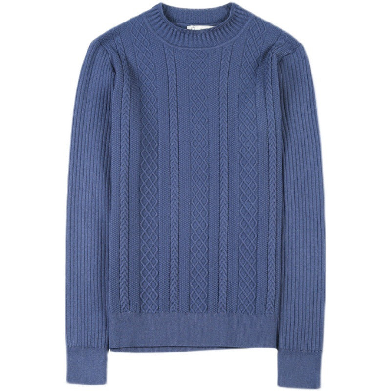 Twist Sweater Men's Half Turtleneck Sweater Slim Coarse Sweater Base