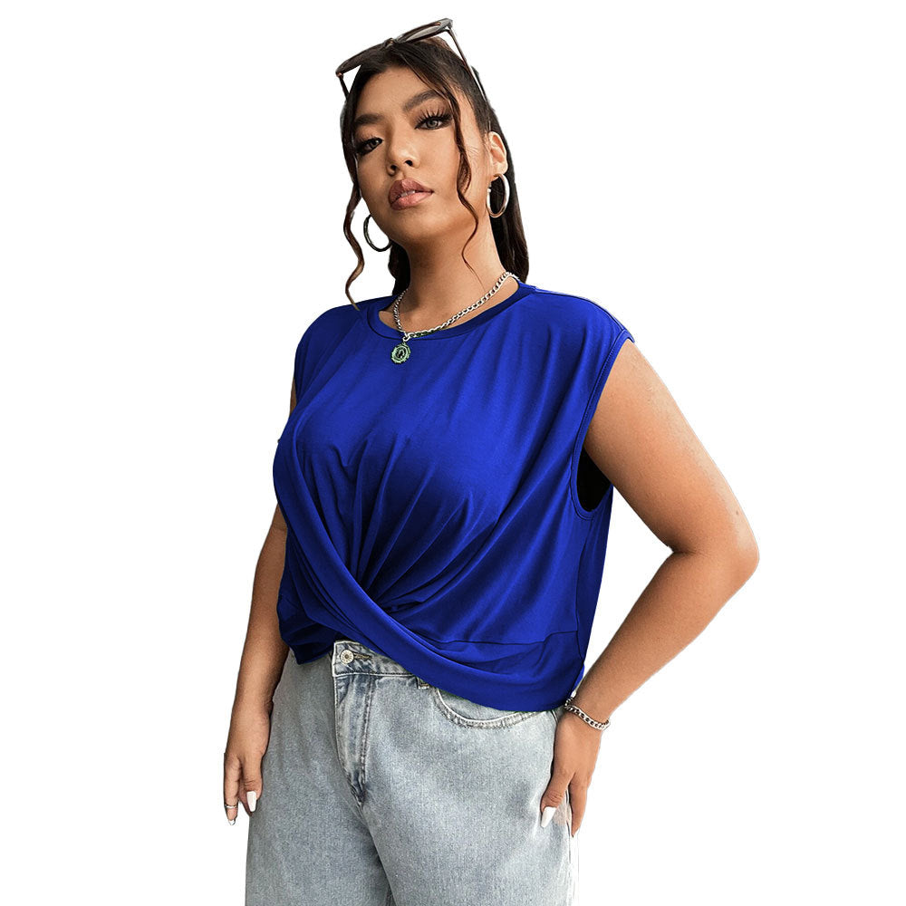 Women's Fashion Casual Style Round Neck Sleeveless Vest Top