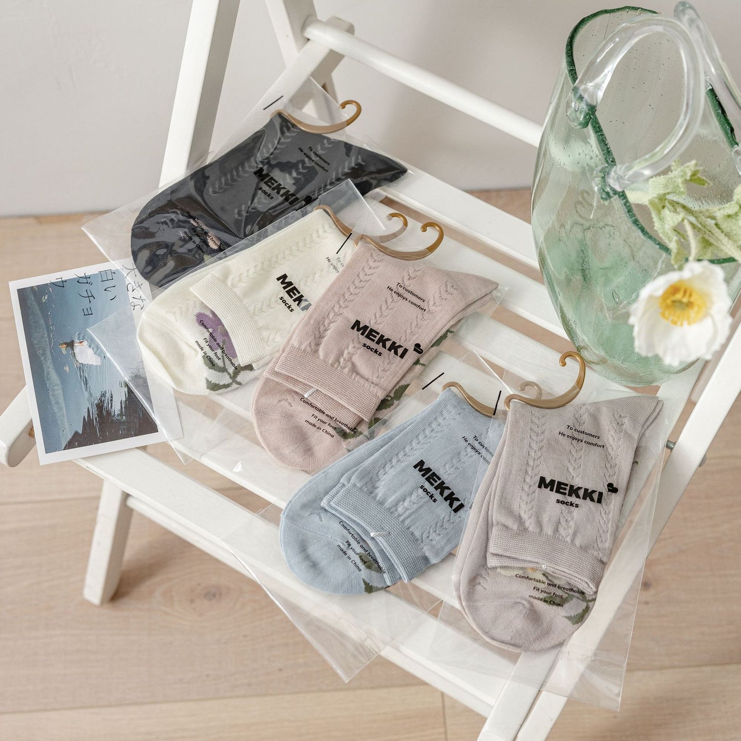 Cotton Women's Mesh Breathable Flower Socks