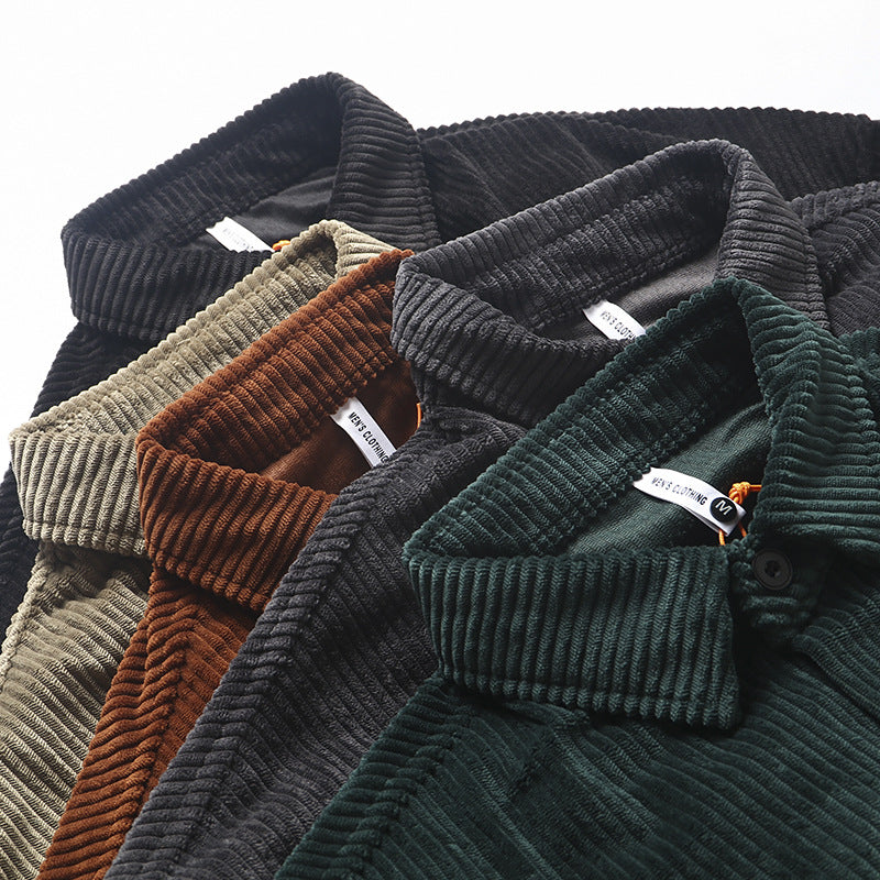 Men's Fashion Corduroy Fabric Long Sleeve