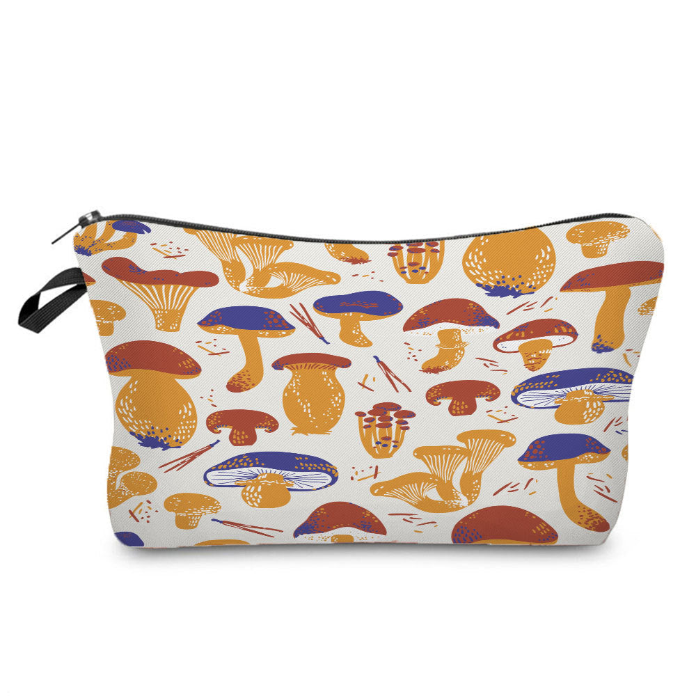 Cartoon Mushroom Dumpling Type Printed Makeup Bag