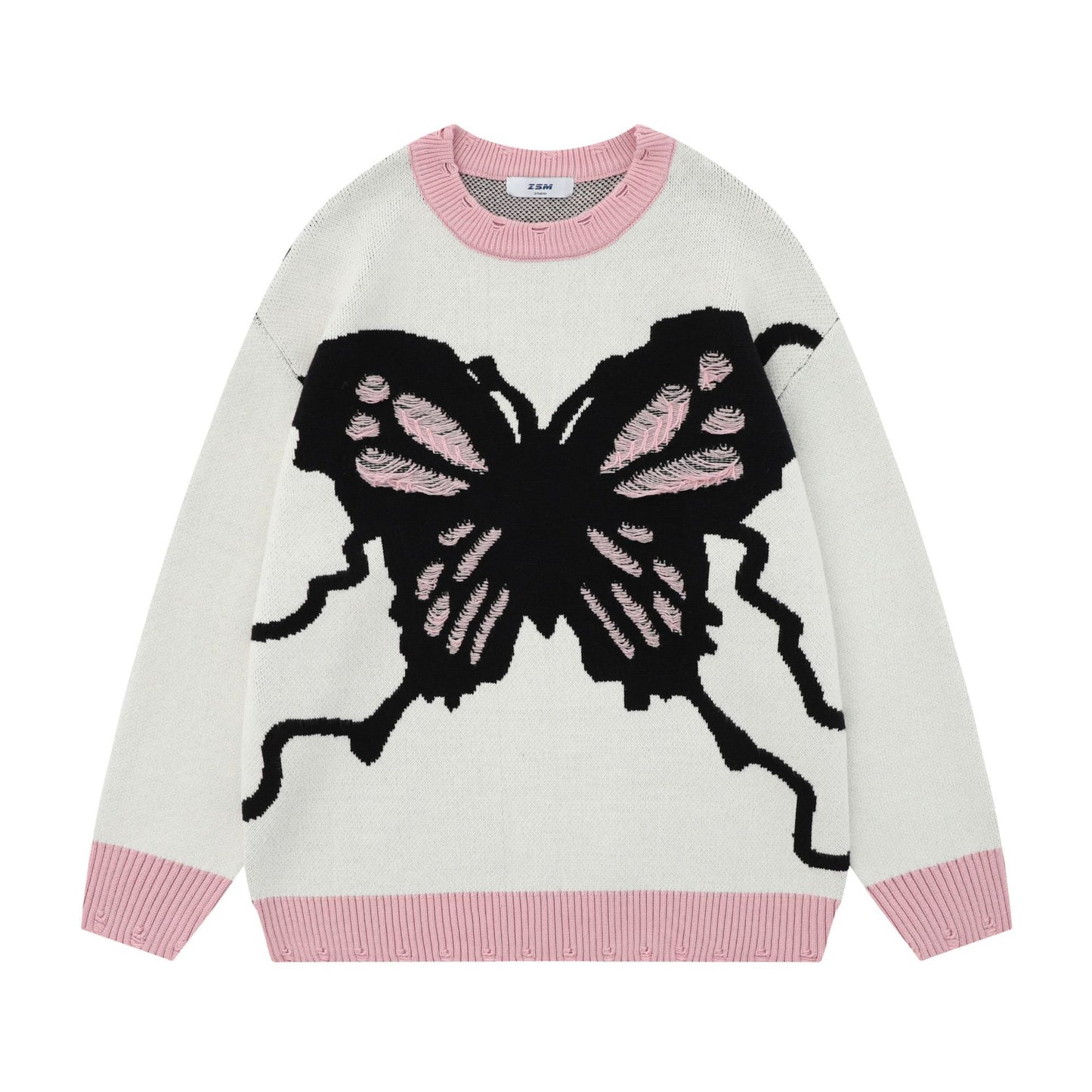 Loose Sweet Cute Jacquard Round Neck Knitted Sweater
