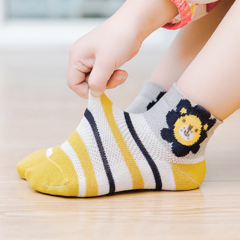 Spring And Summer New Baby's Mesh Breathable Cartoon Socks