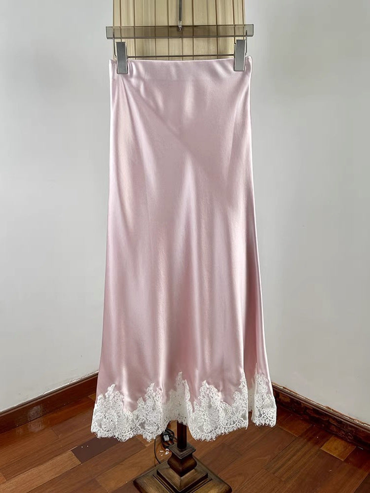 Elegant Lace Stitching Hip Long Dress For Women