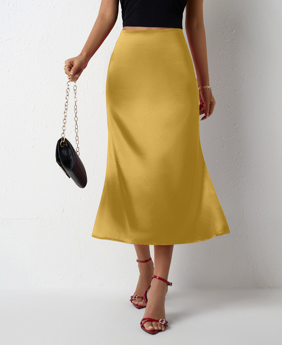 Satin Women's Fishtail Satin Skirt