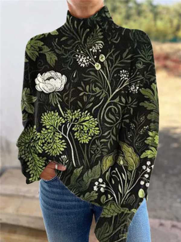 Women's Christmas Printed Turtleneck Sweater