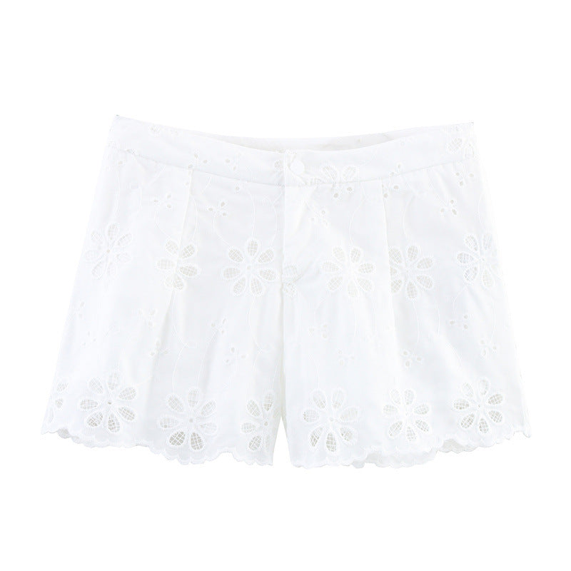 Sommermode Lavtaljede Broderede Kvindeshorts