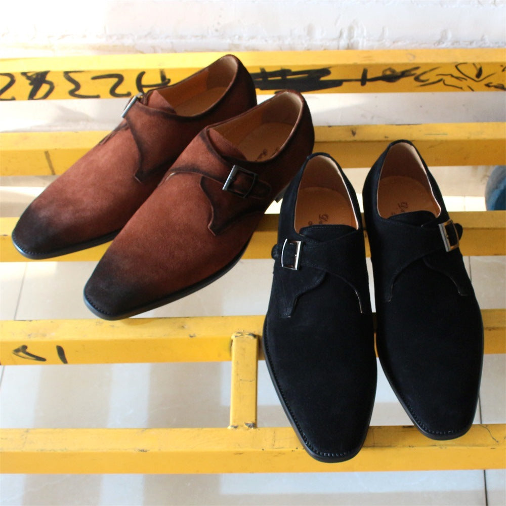 Suede håndlavede herresko i læder - brun, business casual, klassisk retro