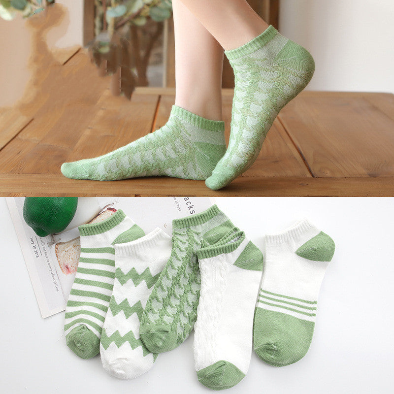Bowknot Breathable Solid Casual Cotton Socks