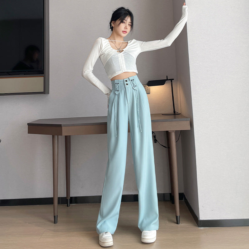 Women's Straight Fit Loose Slim Suit Pants