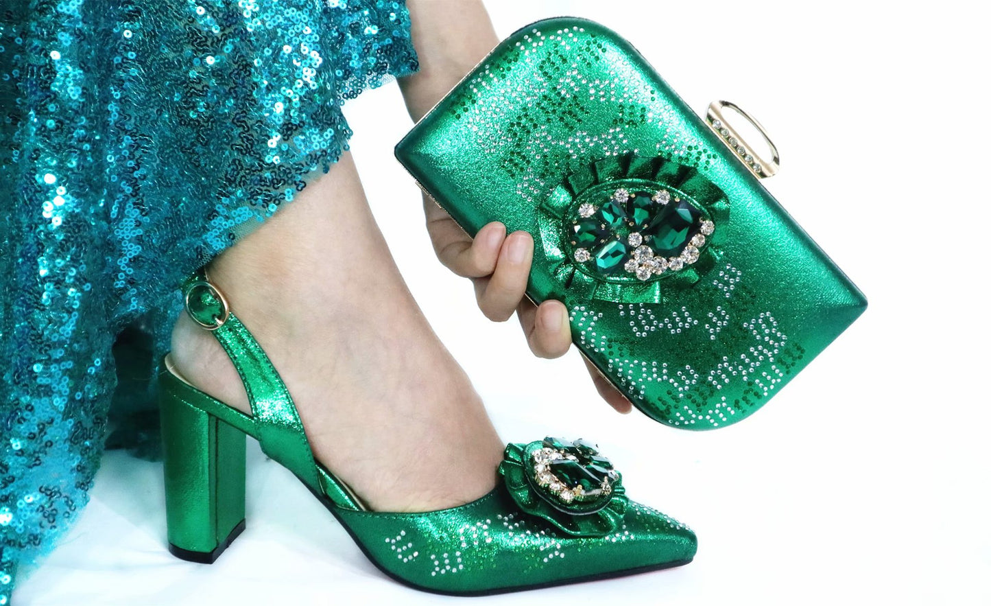 French Toe Shoes Matching Bag