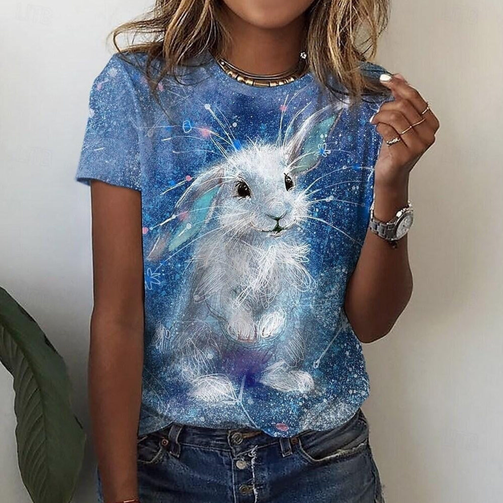 Flower 3D Digital Printing Short Sleeve