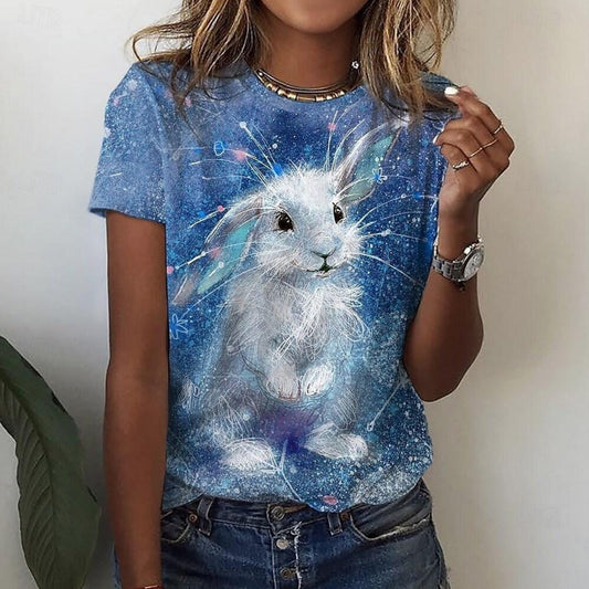 Flower 3D Digital Printing Short Sleeve