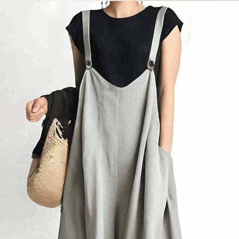 Japanese-style Rakuten Lazy Wide-leg Solid Color Overalls