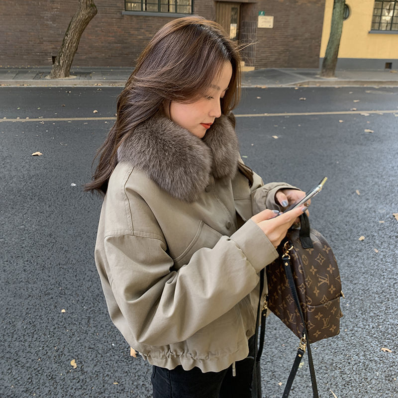 New All-match Short And Velvet Thick Coat Parker Cotton Jacket