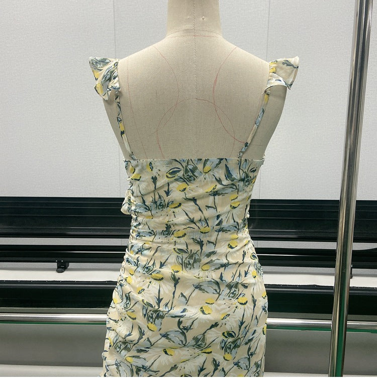 Chiffon Printed Dress Summer Mid Length