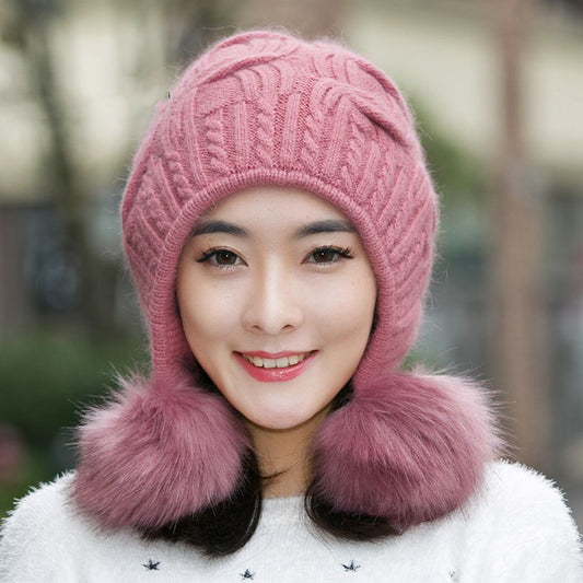 Winter Korean Style Fleece Rabbit Fur Hat