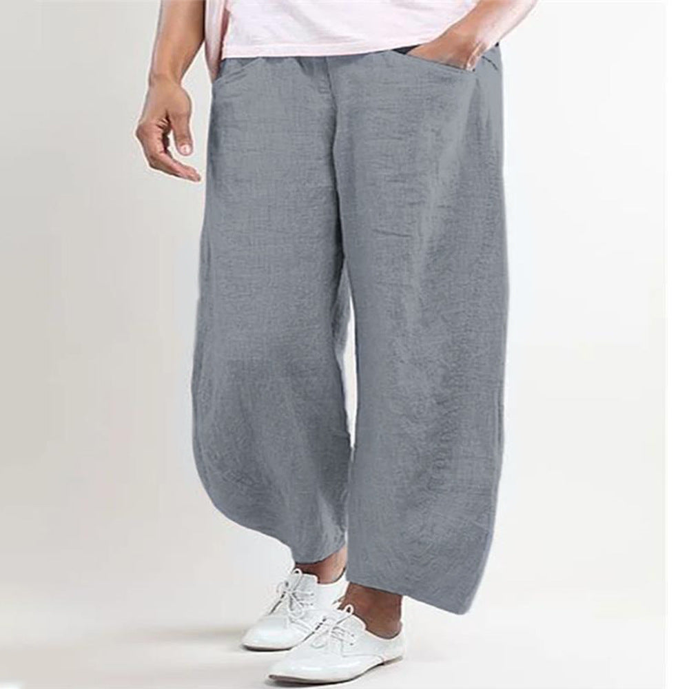 Women's Fashion Solid Color Loose Casual Wide Leg Pants Trousers