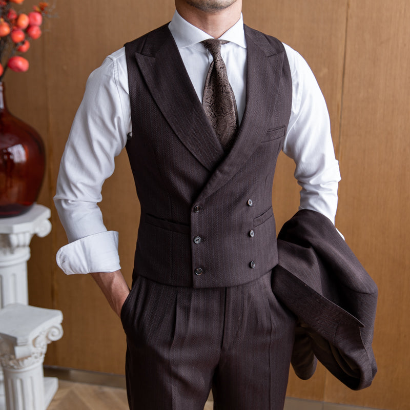 High-quality Banquet Suit Collar Double-breasted Vest