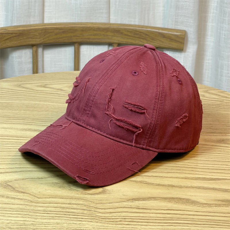 Men's And Women's Fashion Retro Do Old Hole Baseball Hat