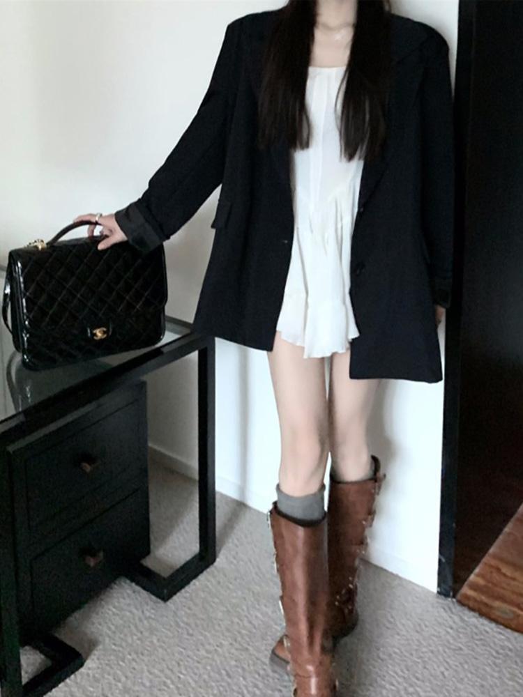 Womens Loose-fitting Mid-length Coat For Fall