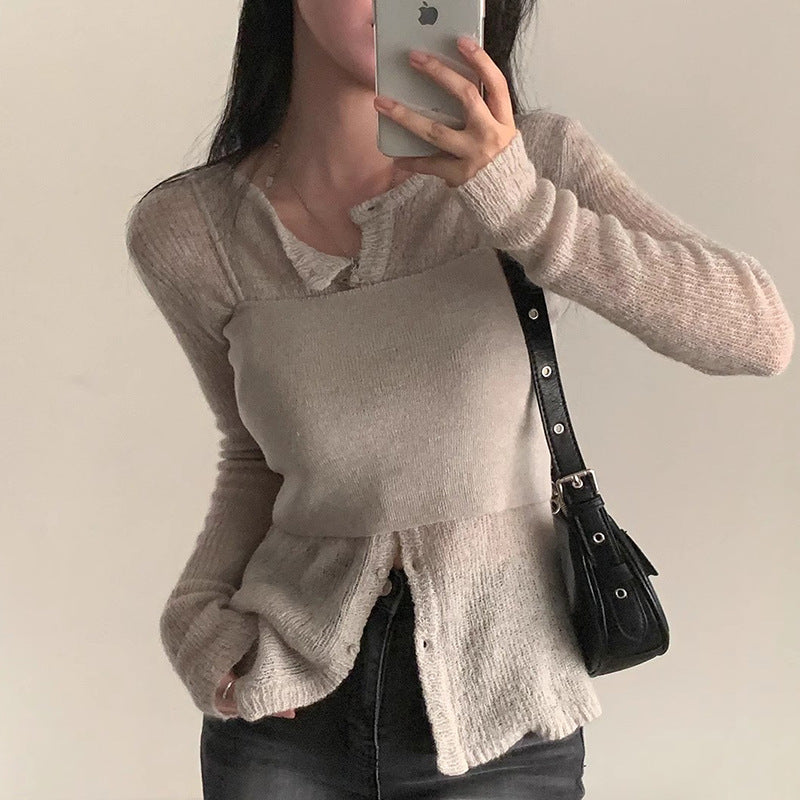 Strappy Cardigan Two-piece Set