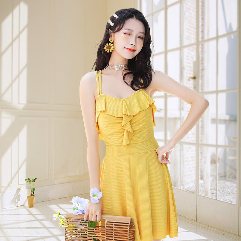 One-piece Solid Color Sexy Backless Seaside