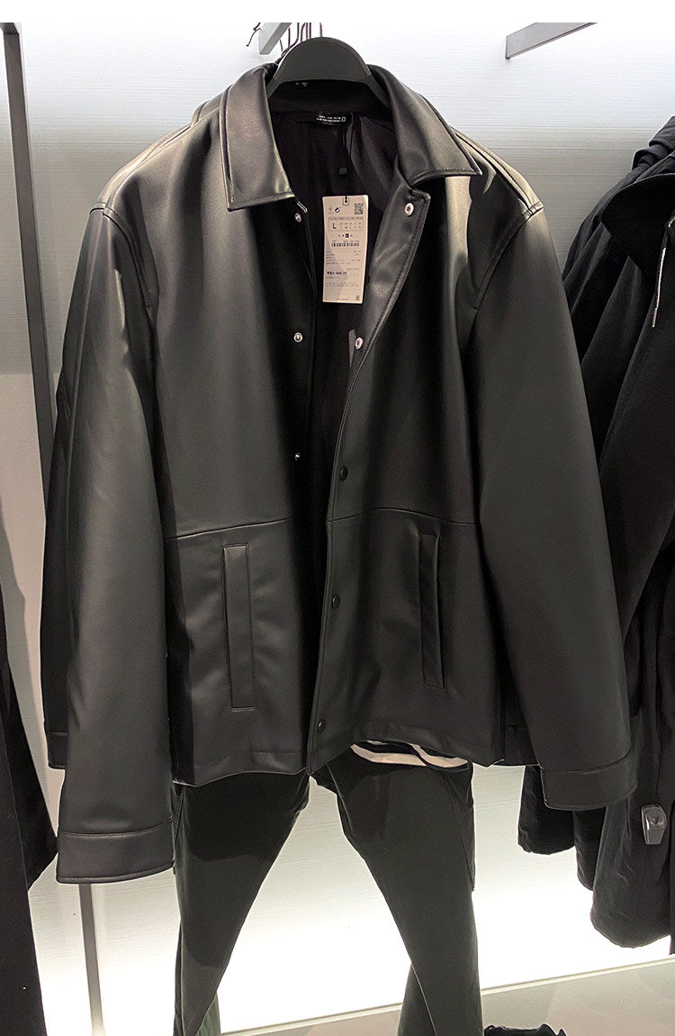 Mens Outerwear Casual Leather Jacket