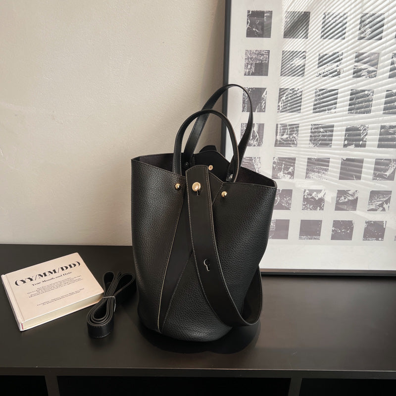 Women's Fashion Casual Large Capacity Handheld Bucket Bag