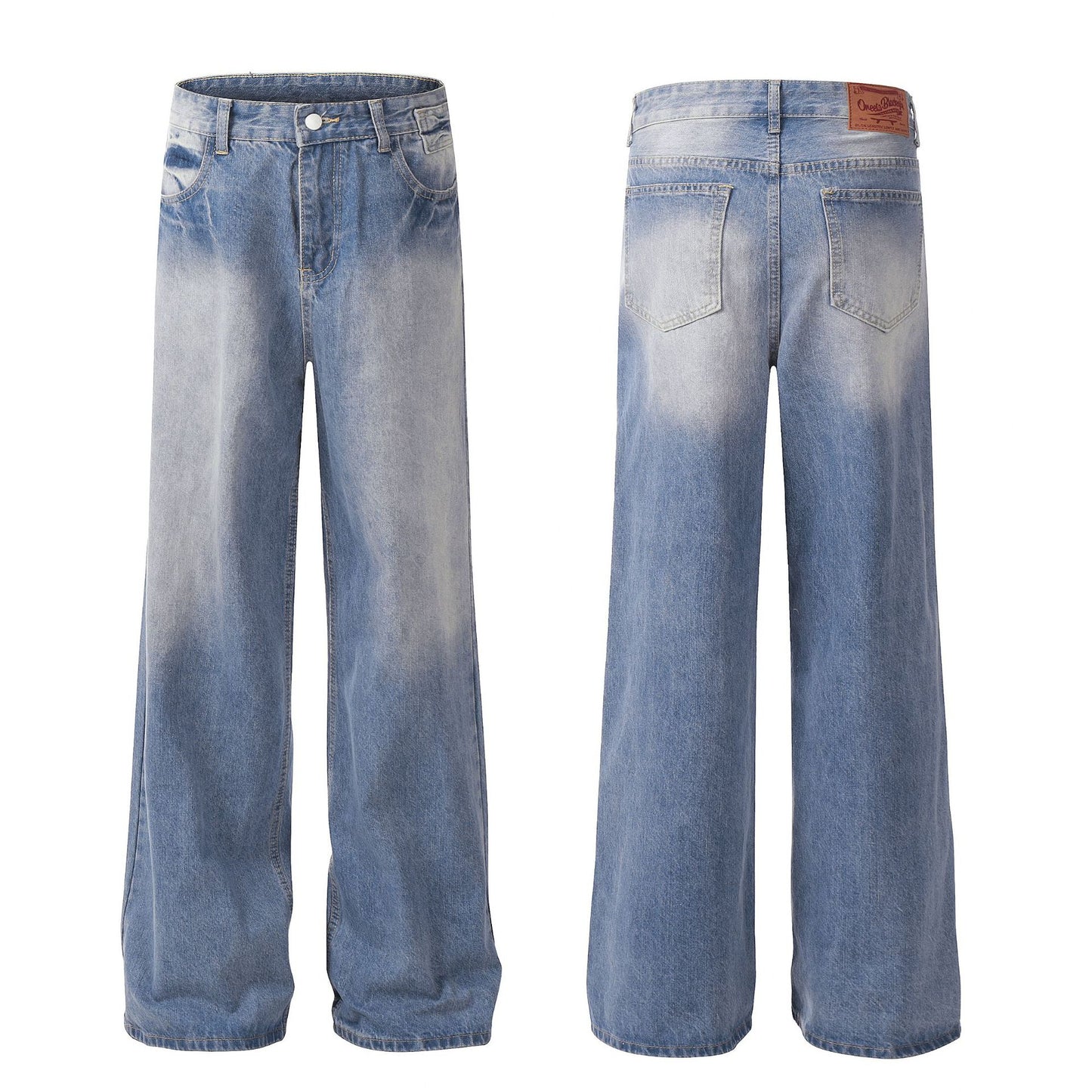 Gradient Washed Ice Blue High Street Jeans